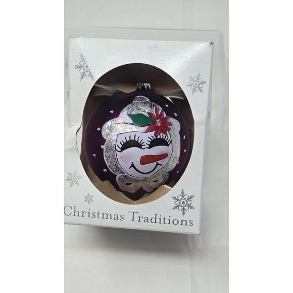 Christmas Traditions by Krebs Glass Ornament snowgirl USA - Picture 1 of 5